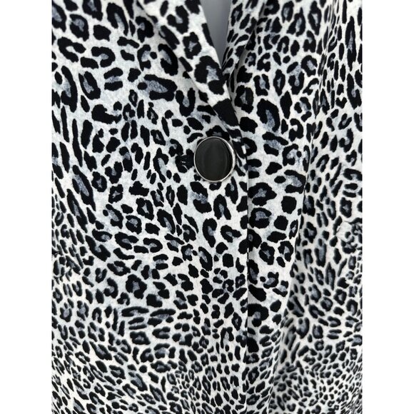Susan Graver Leopard Print Short-Sleeve One Button Blazer Women's Size M - Picture 2 of 12